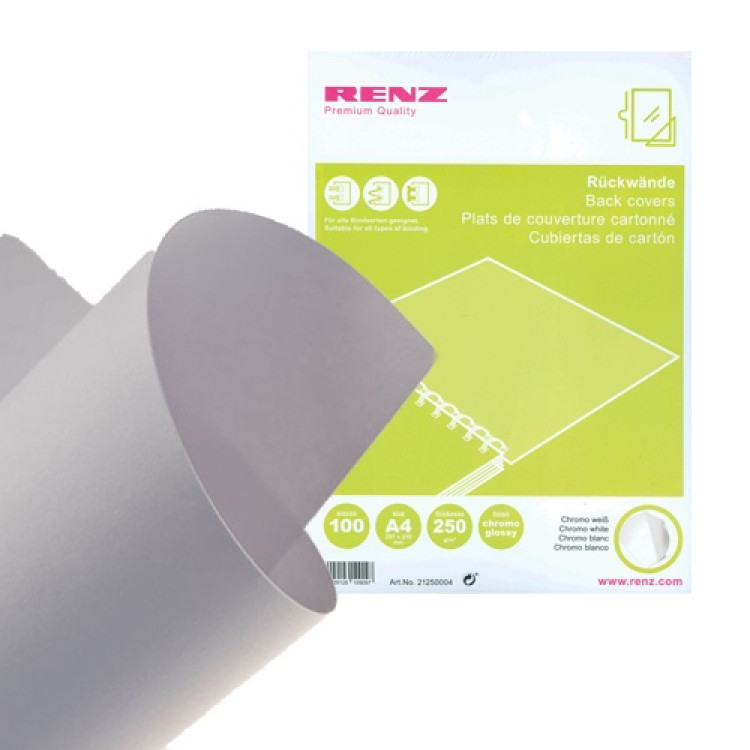 Подлога А4, картон со текстура 250гр, бел Renz